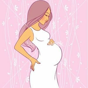 Беременная девушка рисунок